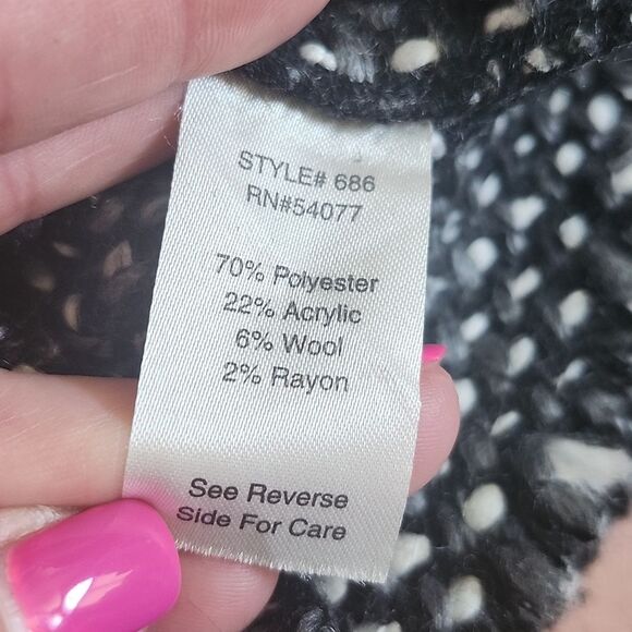 CAbi Style #686, Tweed Black White Gray, 2-Button Blazer Jacket, M - Picture 7 of 8